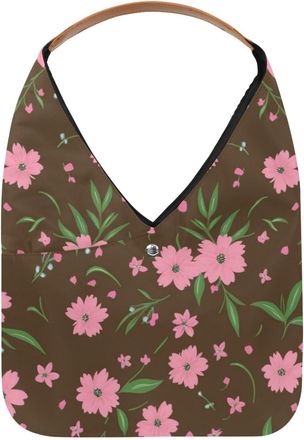 Generic Colorful Flowers Reusable Lightweight Grocery Bags - Foldable Into Compact Pouch, Washable & Sturdy, Multipurpose for Shopping and Travel