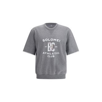Brunello Cucinelli Solomer Atletiek Club Korte Mouwen Sweatshirt