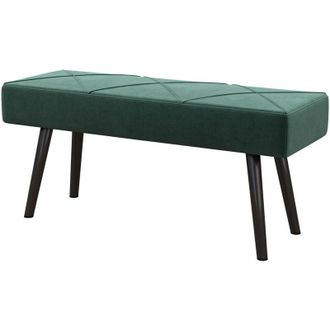 HOMCOM Homcom - Panca Fondoletto Imbottita in Velluto e Acciaio 100x36x45 cm Verde Nero