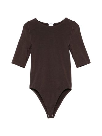 Wolford Brown Solid Round Neck Top