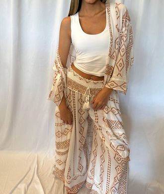 Vintage Havana Island Kimono In Caramel