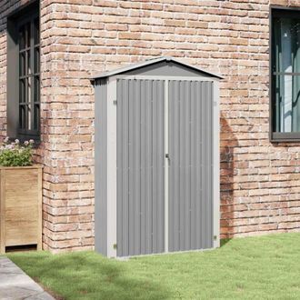 Berkfield Home Garden Shed Grey 116x45x175 cm Galvanised Steel | Size: 116 x 45 x 175 cm