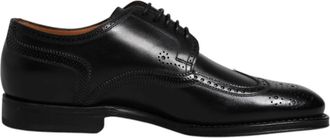 Dolce & Gabbana Formal Derby Wingtip Schoenen - Heren - Nette schoenen - Zwart - 39 1/2 EU - Leer - Schoenen