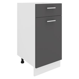 ebuy24 Gabinete De Cocina Vcm Dimensiones Aprox. Al. 82 X An. 40 X P. 46 Cm Gabinete Inferior Con Caj&oacute;n Muebles De Cocina - Esilo (blanco / Antracita)