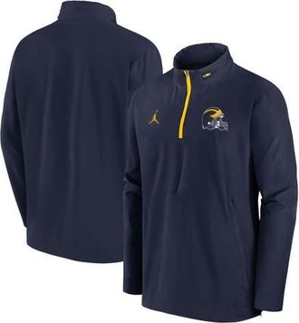 Jordan Brand Mens Jordan Brand Navy Michigan Wolverines Sideline Coaches Quarter-Zip Jacket at Nordstrom, Size Small
