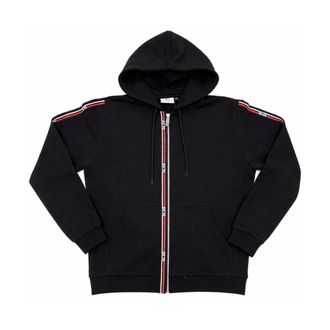 GCDS Zip-throughs, male, Black, Size: M Logo Tape Hoodie Zip