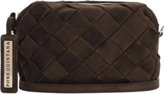 Pons Quintana V262 750 Borsa Intrecciata in Camoscio - - Bags - Donna - Marrone - ONE SIZE