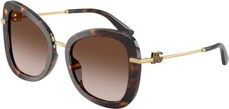 Dolce & Gabbana Butterfly Zonnebril - Dames - Zonnebrillen - Bruin - 53 MM - Accessoires