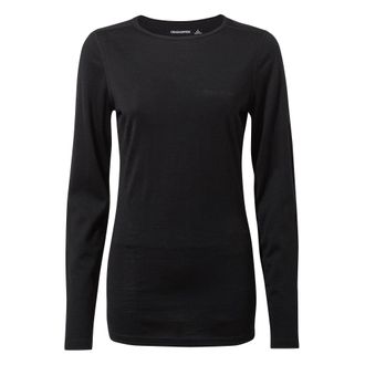 Craghoppers Womens/Ladies Merino Crew Neck Long Sleeve Baselayer II Top (Black) - Size 10 UK