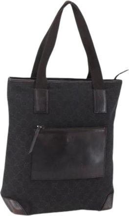Gucci Pre-owned Tote Bags, female, Brown, Size: ONE SIZE Pre-owned Canvas Tote Bag
