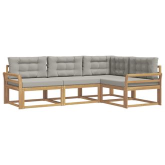 vidaXL Conjunto De Sof&aacute;s De Exterior 3 Pcs Blanco Y Gris Claro Vidaxl