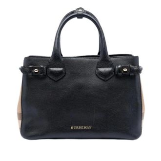 Burberry Pre-owned Banner Satchel - Dames - Pre-owned - Zwart - Maat: ONE Size Leer