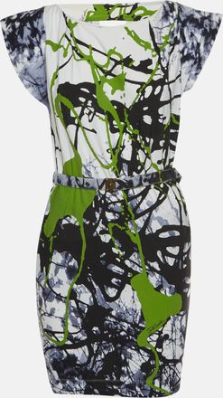 Roberto Cavalli Just Cavalli Multicolor Cotton Cap Sleeve Midi Dress