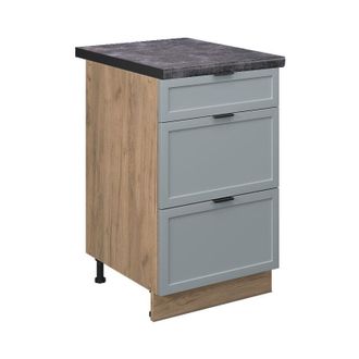 Vicco Mueble Bajo De Cocina Fame-line, Azul Claro-gris, 50 Cm, Et Antracita