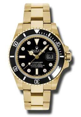 Rolex Pre-owned Rolex Submariner Diamond Black Dial Mens Watch 116618BKDO