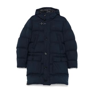 Fay Down Coats, male, Blue, XL, Double-front Down Jacket