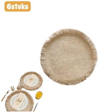OEM 6 Piezas, Manteles Individuales, Manteles Individuales Con Borlas De Yute, Borlas En Espiral, Manteles Individuales, 38 Cm, Amarillo