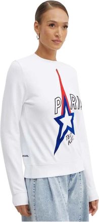 Karl Lagerfeld Hoodies & sweatvesten, Dames, Wit, S, Katoen, Katoenen sweatshirt
