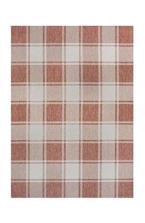 Jonathan Y Designs Sabine Traditional Farmhouse Bold Gingham Indoor/Outdoor Area Rug in Salmon/cream at Nordstrom, Size 3Ft 0In X 5Ft 0In