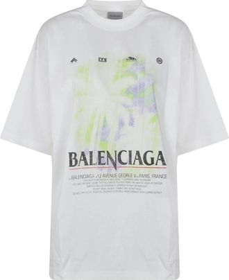 Balenciaga T-shirt met medium pasvorm - Dames - T-shirts - Wit - M - Katoen - Tops