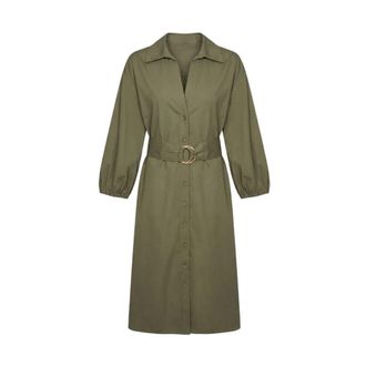 Twinset Shirt Dresses, female, Green, Size: 2XL Shirt Dress
