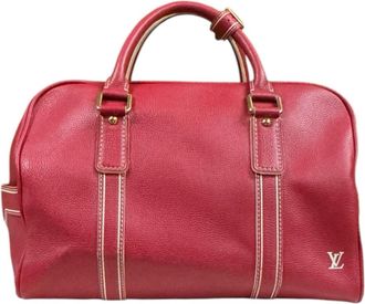 Louis Vuitton Red Color Leather Boston Bag (Pre-Owned)