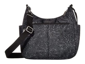 Baggallini Securtextm Anti-Theft Free Time Crossbody Womens Handbags Midnight Blossom, Nylon