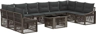 vidaXL Conjunto De Sof&aacute;s De Jard&iacute;n 11 Uds. Gris Y Gris Oscuro Vidaxl