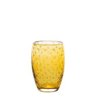 Zafferano Bolicante Set Di 6 Bicchieri Tumbler In Vetro Soffiato A Bocca Color Ambra Con Effetto A Bollicine Artigianale Stile Muranese 6 Pezzi Serie Bolicante