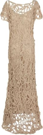 Cortana Embull Lange Avondjurk - Dames - Avondkleed - Beige - L - Kleedjes
