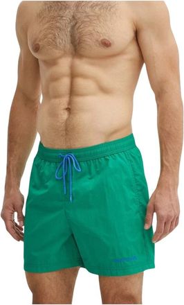 Tommy Jeans Geborduurde logo zwemshorts - Slim Fit - Heren - Strandmode - Groen - 2XL - Nylon - Badmode