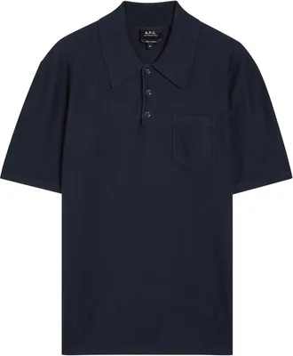A.P.C. Cotton and Cashmere-blend Polo Shirt - Navy - Xxl