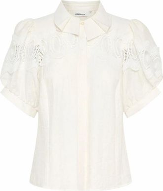 Karen by Simonsen Blouse met Pofmouwen - Dames - Overhemden - Wit - XS - Overhemden