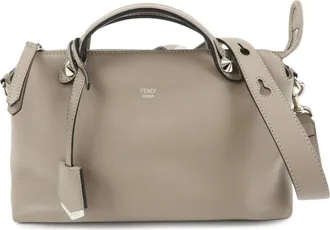 Fendi By The Way Satchel Leather Beige Leather Handbag (Pre-Owned)