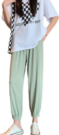 Zeagoo Jogging Bottoms Womens Ice Silk Trousers Long Elastic High Waist Summer Thin Pants Quick-Drying Anti-Mosquito Leisure Sun Protection Trousers XS - XL,