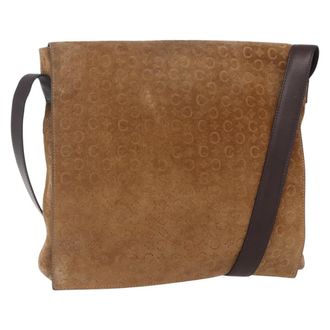 Celine C Macadam Shoulder Suede Beige Suede Handbag (Pre-Owned)