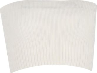 Chlo&eacute; Chlo&eacute; ribgebreide tube top van witte wol
