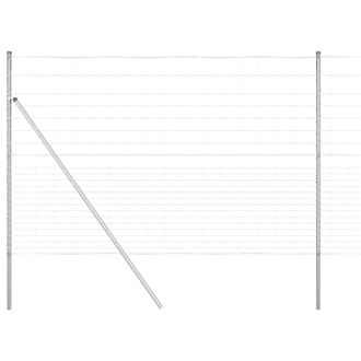 Berkfield Home Field Fence 1.6x25 m Galvanised Steel in Silver