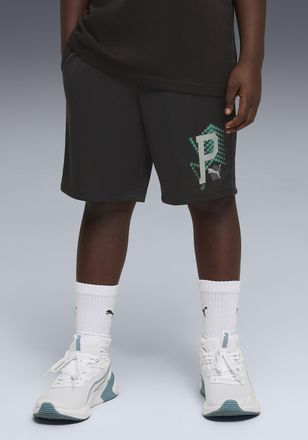 Puma Trainingsshorts PUMA ACTIVE SPORTS POLY SHORTS B, Damen, Gr. 128, N-Gr, puma schwarz, Web, Obermaterial: 100% Polyester, bedruckt, regular fit kniefre