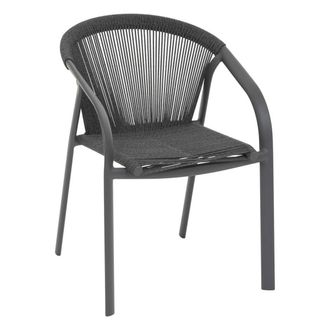 Hesperide Hesperide - Sill&oacute;n De Jard&iacute;n Apilable Riu Antracita Y Grafito De Aluminio Con Revestimiento Epoxi - Hesp&eacute;ride