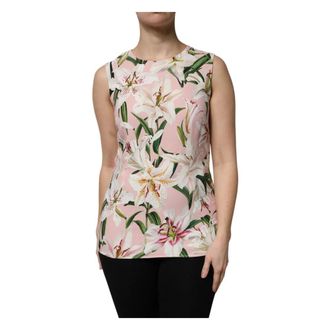 Dolce & Gabbana Sleeveless Tops, female, Multicolor, M, Floral Print Tank Top
