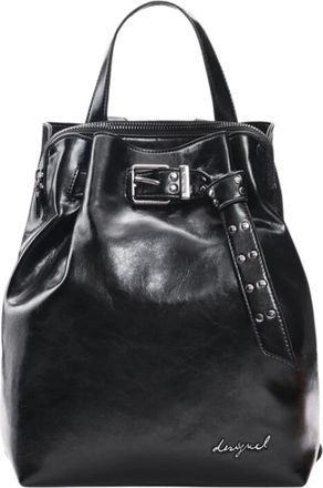 Desigual Mini Buckle Rugzak - Dames - Rugzakken - Zwart - ONE Size - Tassen