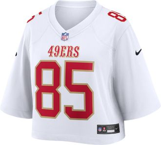 Nike George Kittle San Francisco 49ers Nike Womens NFL Cropped Tundra Game Jersey in White | WCJF10A9BF-K16