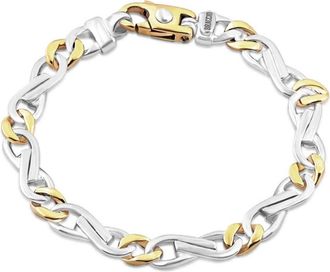 Pompeii3 Mens Solid Fancy Figaro 14k Gold (31grams) or Platinum (51gram) Two Tone 8mm Bracelet 8.25