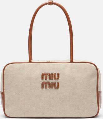 Miu Miu Borsa Beau in canvas con pelle
