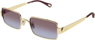 Chlo&eacute; Rechthoekige zonnebril - Dames - Zonnebrillen - Geel - 53 MM - Nylon - Accessoires