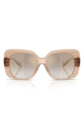 Versace 57mm Square Sunglasses in Opal Rose /Brown Mirror Gold at Nordstrom