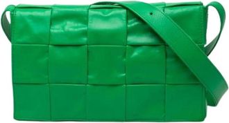 Bottega Veneta Pre-owned Cassette Crossbody Tas - Dames - Vintage Schoudertas - Groen - ONE Size - Leer - Vintage