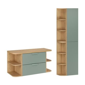 Petits Meubles Juego de hornacinas redondas paneles laminados verde