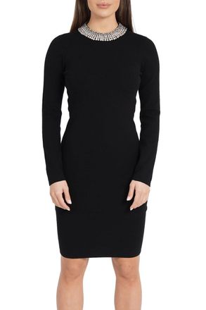 Love Token Zuky Mini Sweater Dress In Black